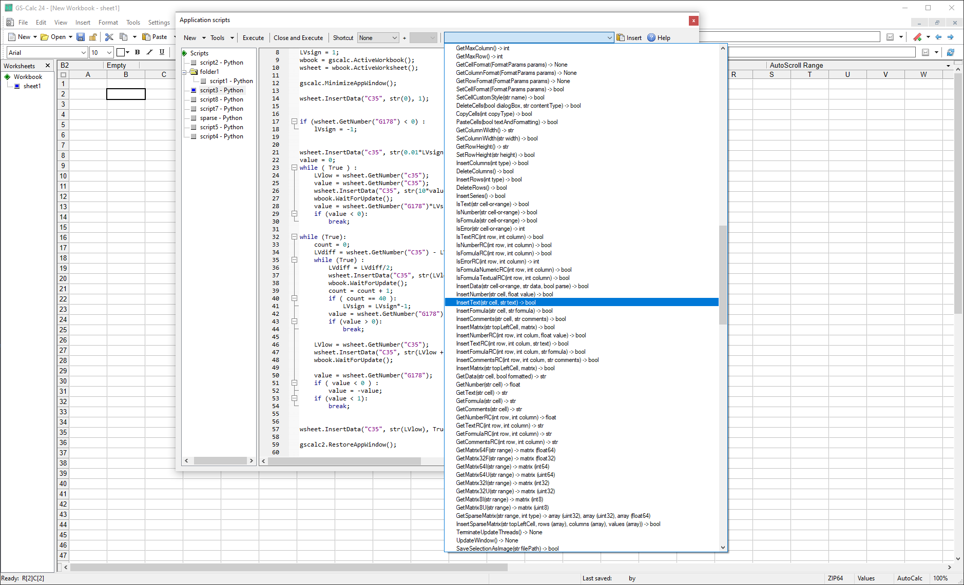 Use Python scripts stored directly in workbooks or as global resources.