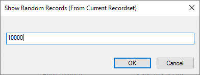 Show Random Records dialog box